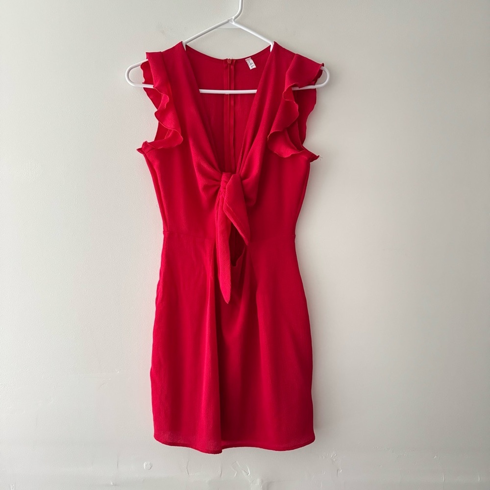 Elegant Red Ruffle Dress